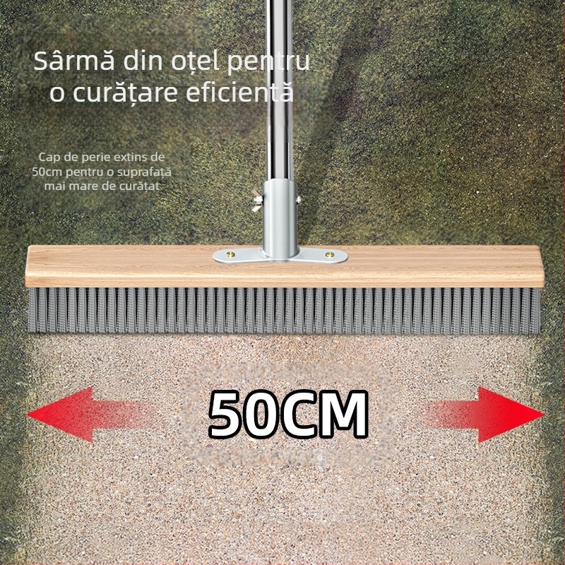 Perie de podea din oțel inoxidabil cu mâner lung pentru îndepărtarea mușchiului în exterior