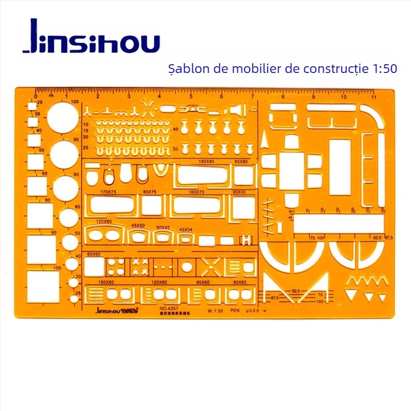 Rigla-șablon pentru desenarea curbelor și cercurilor - jinsihou, material K glue, import: Nu, autorizare IP: Nu