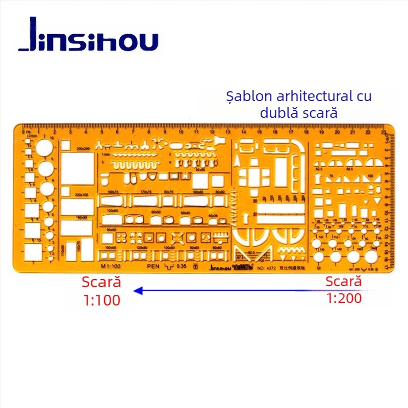 Rigla-șablon pentru desenarea curbelor și cercurilor - jinsihou, material K glue, import: Nu, autorizare IP: Nu