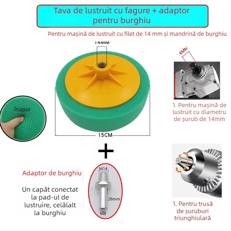 Kit de polishare auto cu role de burete și discuri de lustruire de 6 inch pentru aplicarea cerii și lustruire — Brand: Other; Tip: Other; Domeniu de utilizare: Other; Seria: Other