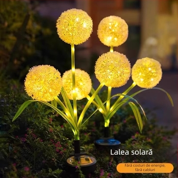 Lampă LED de grădină în formă de dandelion - corp din silicon, IP65, 3V, autonomie 6–12 ore, model 7866