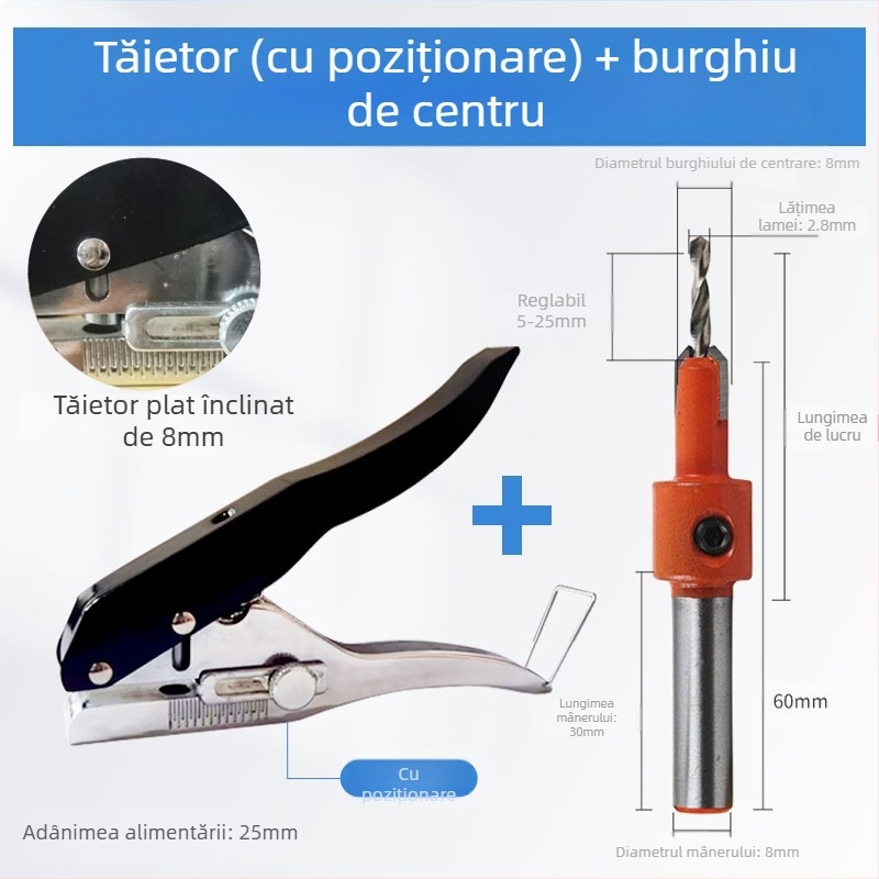 Găuritor pentru bandă de margine, unealtă manuală pentru tâmplărie pentru plăci ecologice