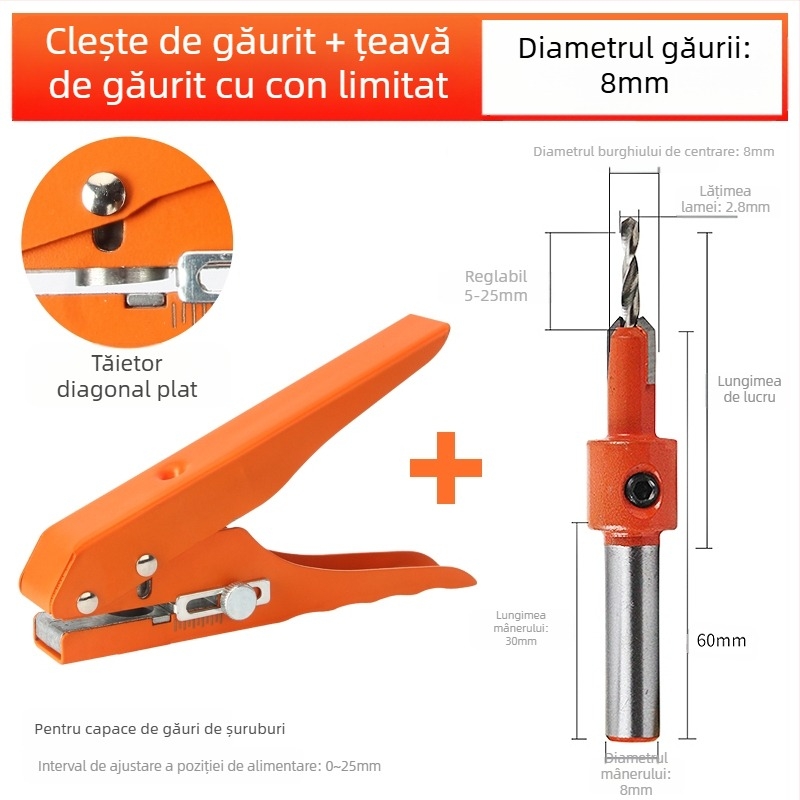 Găuritor pentru bandă de margine, unealtă manuală pentru tâmplărie pentru plăci ecologice
