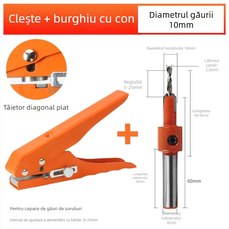 Găuritor pentru bandă de margine, unealtă manuală pentru tâmplărie pentru plăci ecologice