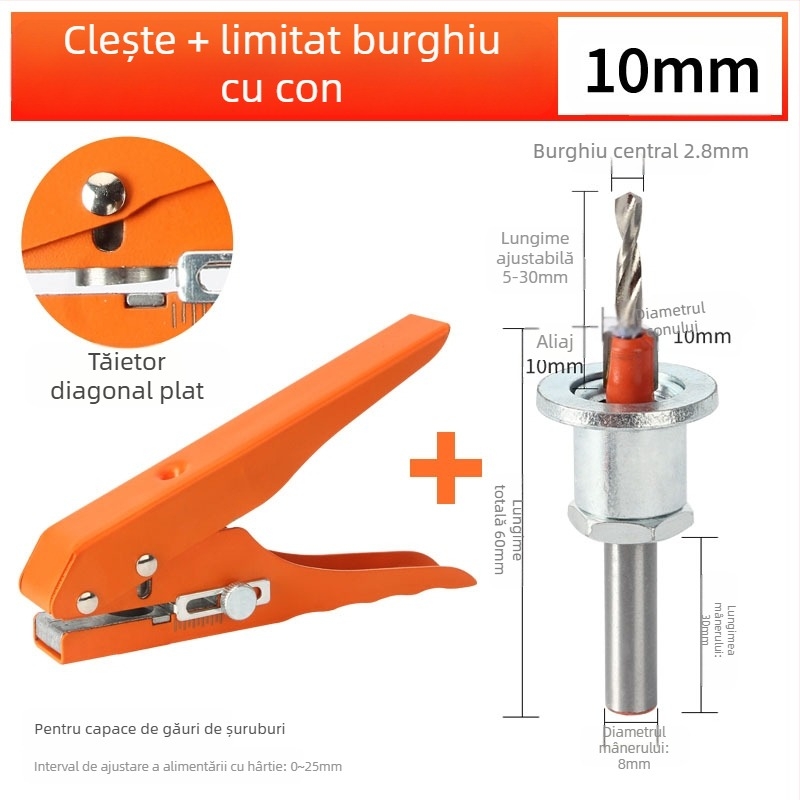 Găuritor pentru bandă de margine, unealtă manuală pentru tâmplărie pentru plăci ecologice