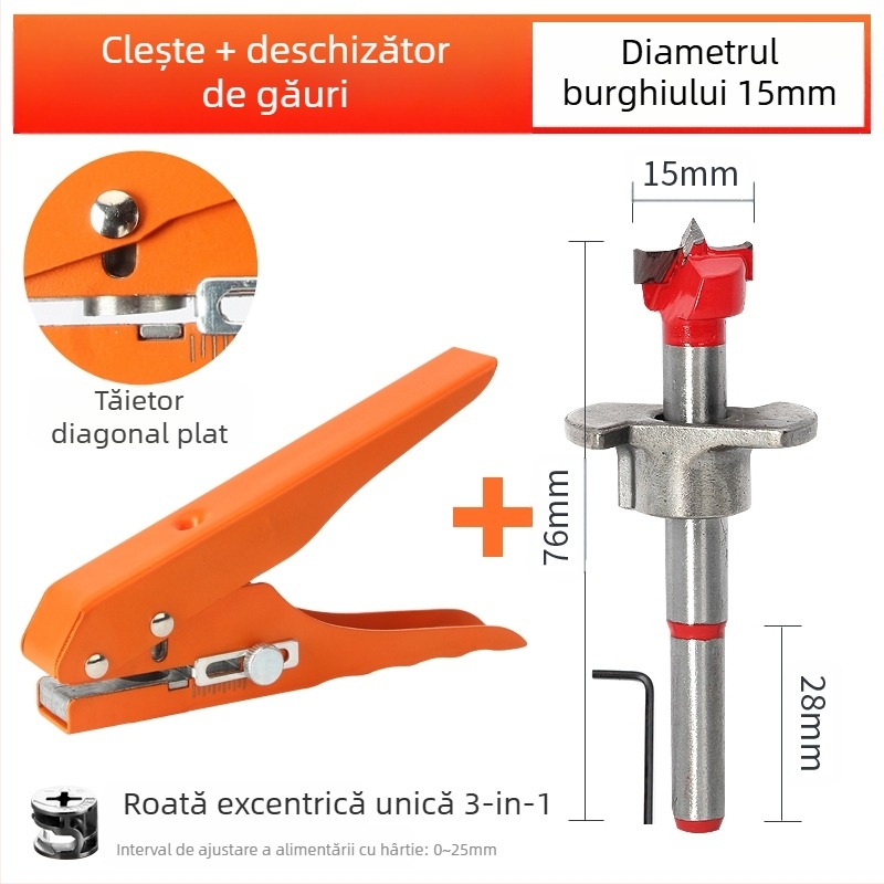 Găuritor pentru bandă de margine, unealtă manuală pentru tâmplărie pentru plăci ecologice