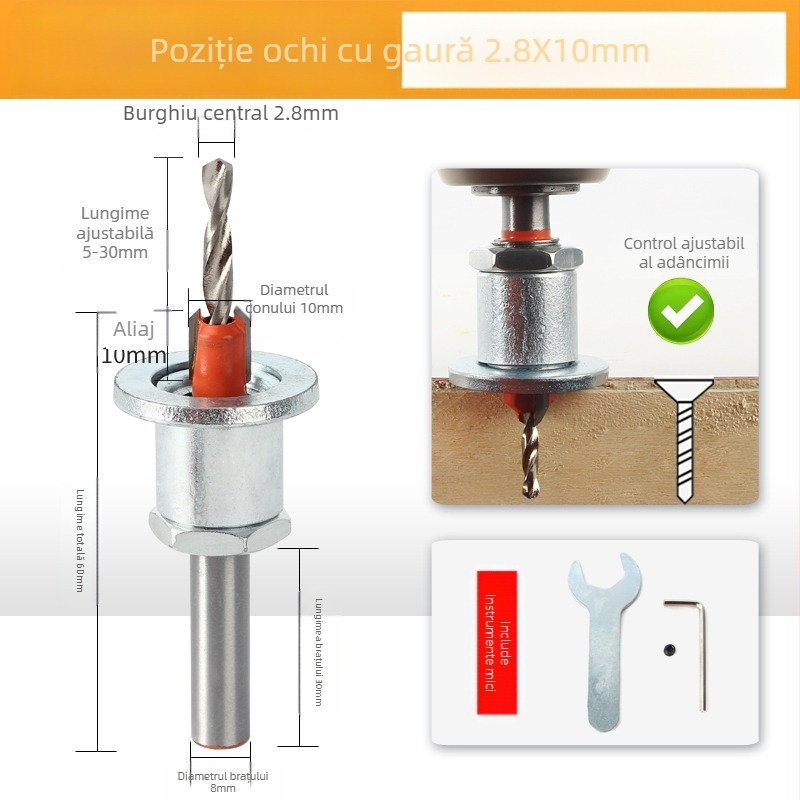 Găuritor pentru bandă de margine, unealtă manuală pentru tâmplărie pentru plăci ecologice