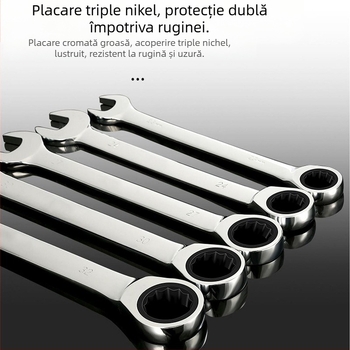 Cheie cu raț de două capete, acoperire cromată, oțel crom-vanadiu, greutate 0.7