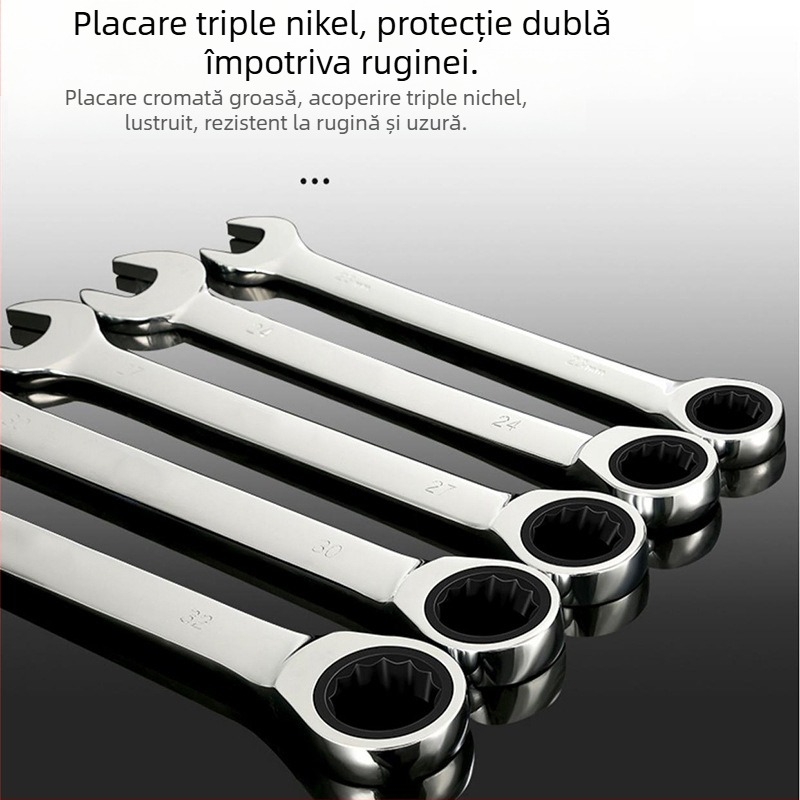 Cheie cu raț de două capete, acoperire cromată, oțel crom-vanadiu, greutate 0.7