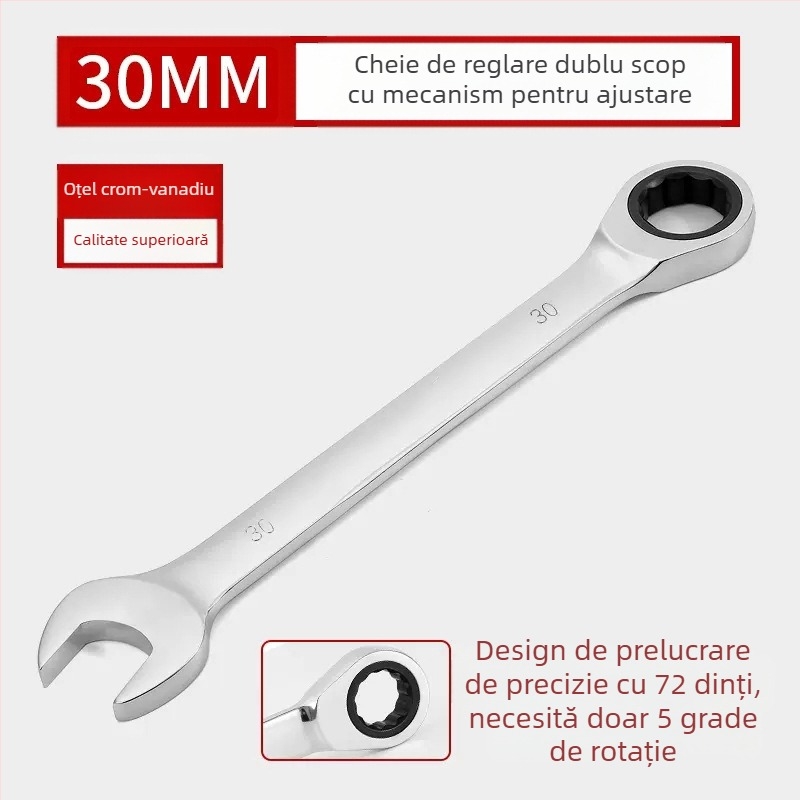 Cheie cu raț de două capete, acoperire cromată, oțel crom-vanadiu, greutate 0.7