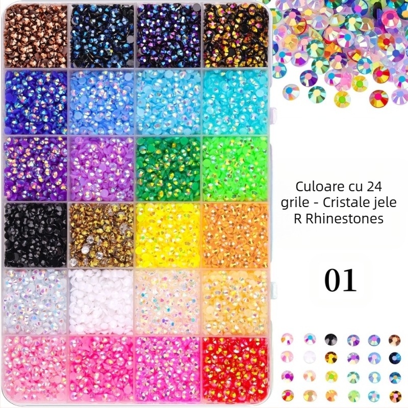 Rhinestones din rășină cu spate plat, model stele, seria Prințesa, pentru haine DIY și artă de unghii