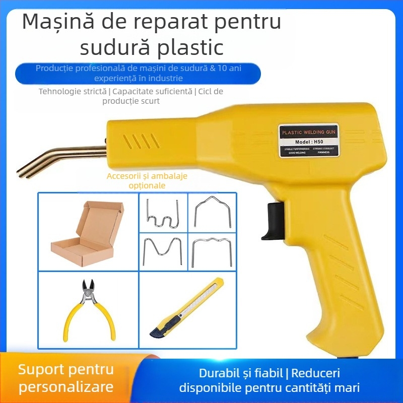 Pistol de sudură pentru plastic pentru repararea barei de protecție a mașinii, sudură inverter, 220V, 50Hz, acționare electrică, compatibil cu nylon, plastic, cauciuc, PE/PP/ABS