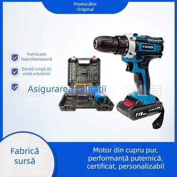 Gaură fără fir DW cu reglare în două viteze, baterie Li-ion reîncărcabilă, mandrină pentru burghie, direcție înainte-înapoi, potrivită pentru înșurubare și găurire în lemn, tensiune universală