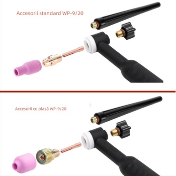 Willishi set accesorii pentru pistol de sudură cu arc cu argon, 58 de piese, compatibil WP9/WP200/WP25, cu pahar din sticlă rezistent la temperaturi înalte