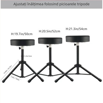 Scaun pentru tobe, rotativ, versiune îngroșată pentru adulți și copii, construcție din fier, accesorii pentru instrumente de percuție occidentale