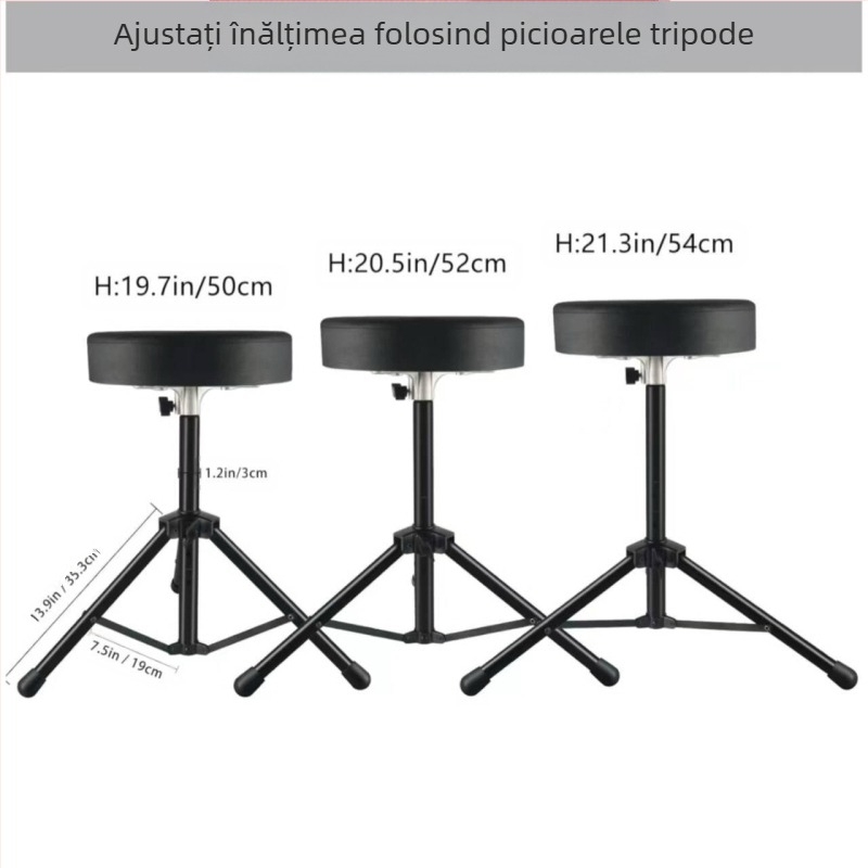 Scaun pentru tobe, rotativ, versiune îngroșată pentru adulți și copii, construcție din fier, accesorii pentru instrumente de percuție occidentale