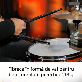 Bețișor de tobe din fibră de carbon, model 5A, pentru tobe, ambalaj plastic