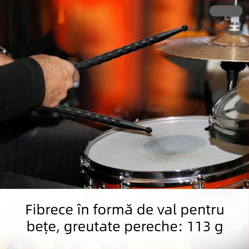 Bețișor de tobe din fibră de carbon, model 5A, pentru tobe, ambalaj plastic