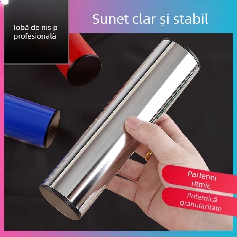 Instrument cu țeavă de nisip din oțel inoxidabil - țeavă metalică cu nisip pentru percuție de trupă - însoțitor pentru chitară