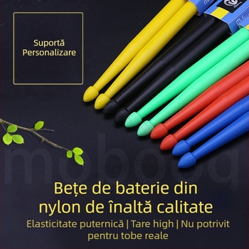Bețe de tobe din ABS, lucioase fluorescente, model H-001, pentru set de tobe occidentale