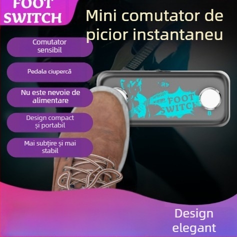 Pedal de efecte — pedal dublu cu întrerupător extern pentru picior, comutare instantanee, construcție metalică, JAMJUM