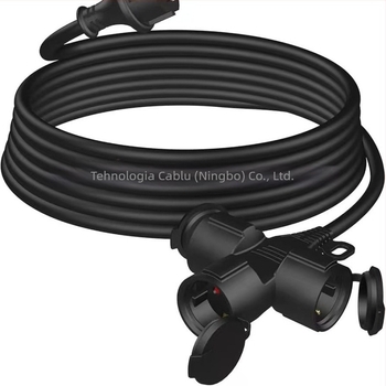 MT cablu extensie în formă de Y, cu două prize, pentru exterior, izolație PVC, certificare CE, 3C 2011010101472172