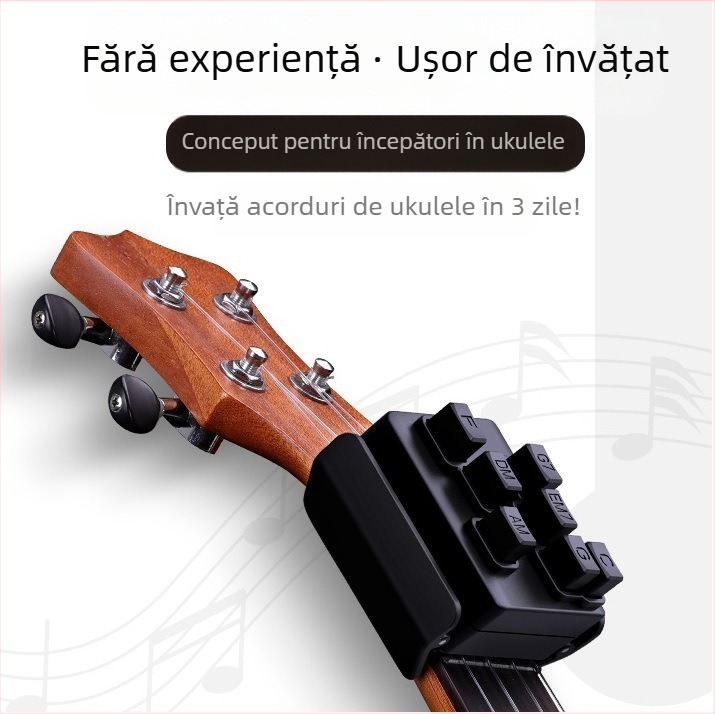 Asistent pentru acorduri de ukulele — mod de practică facil, răsucitor de corzi cu un singur clic, Xinrun