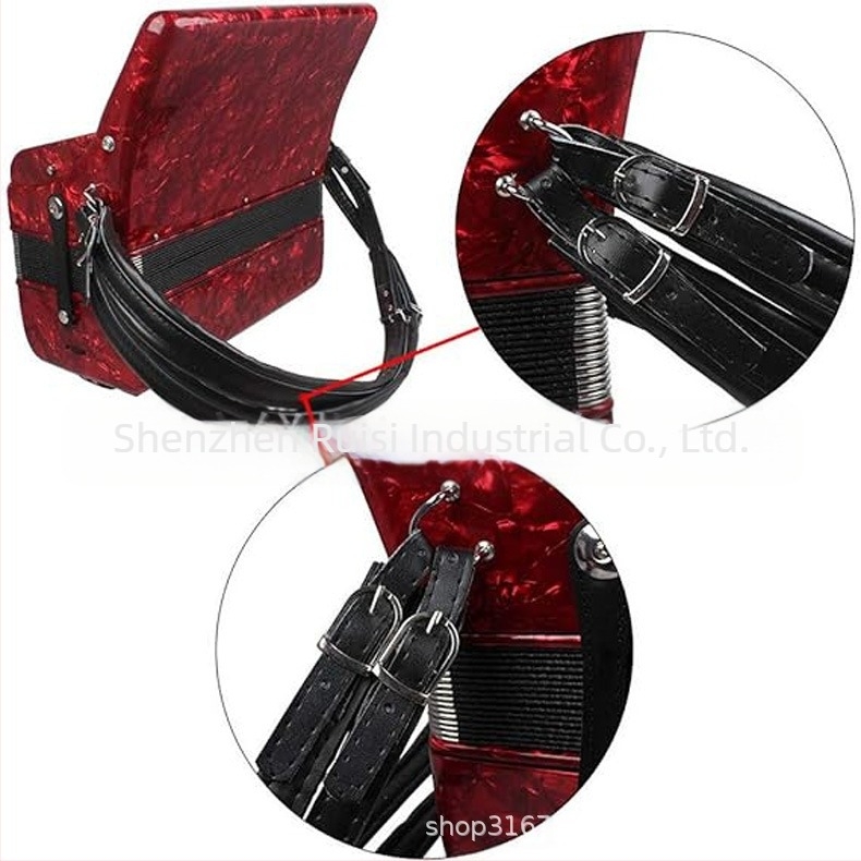 Curea de acordeon din piele, impermeabilă, reglabilă, Model HYM983, pentru instrumente muzicale