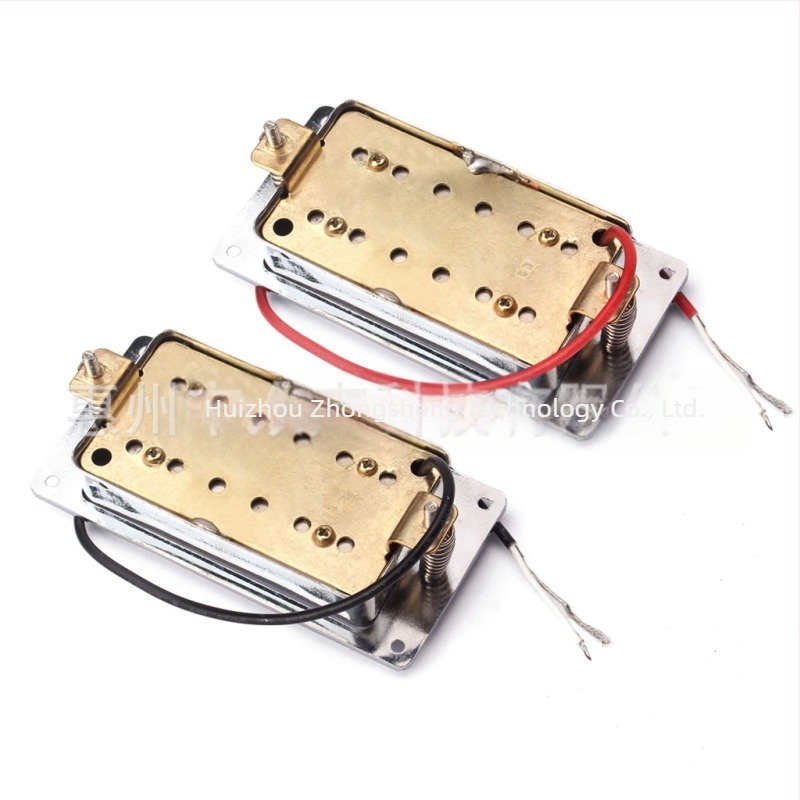 Pickup dublu pentru chitară cu cadru plat cromat | Material: bază din alamă și carcasă cromată; Model GMC42