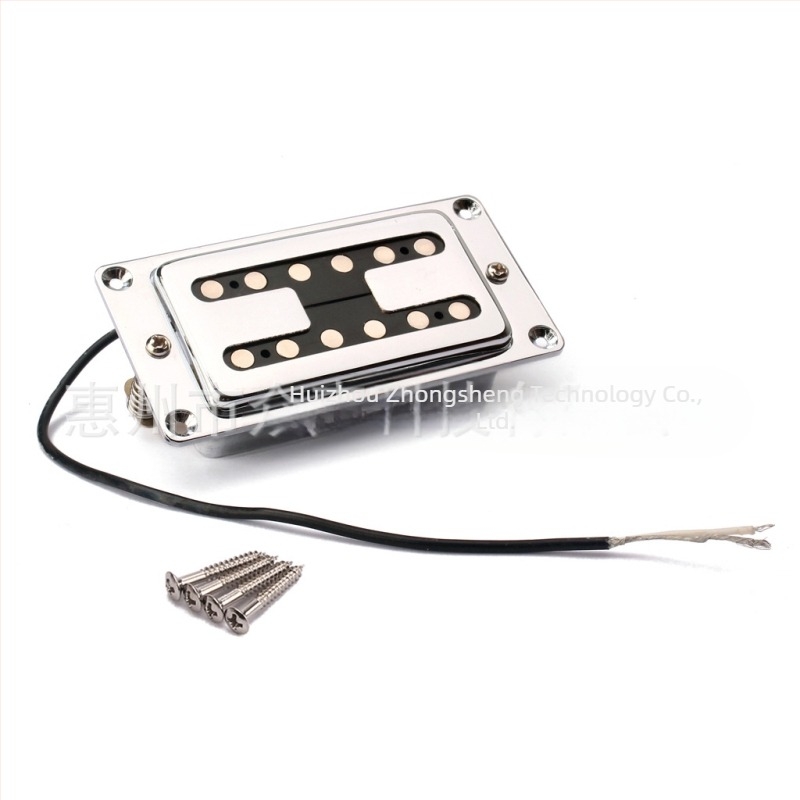 Pickup dublu pentru chitară cu cadru plat cromat | Material: bază din alamă și carcasă cromată; Model GMC42