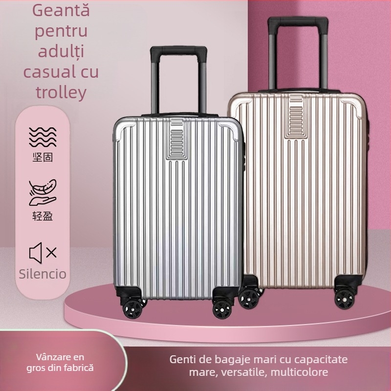 Valiză ABS pentru bagaj de mână cu fermoar, roți universale, capacitate mare