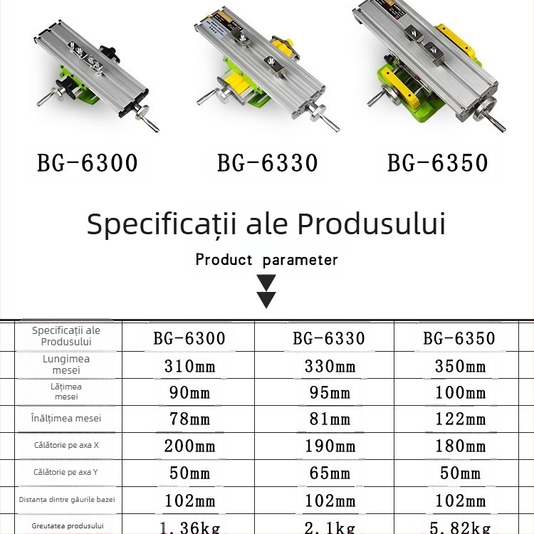 Mini masă de precizie cu alunecare încrucișată, fixare (din aliaj de aluminiu; greutate 1800; masă de prindere)