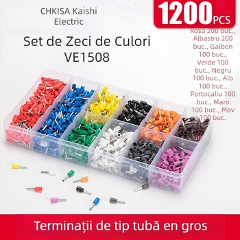 Kaiser VE1508 kit terminal pentru cabluri și conductoare, set combinat de 1200 bucăți