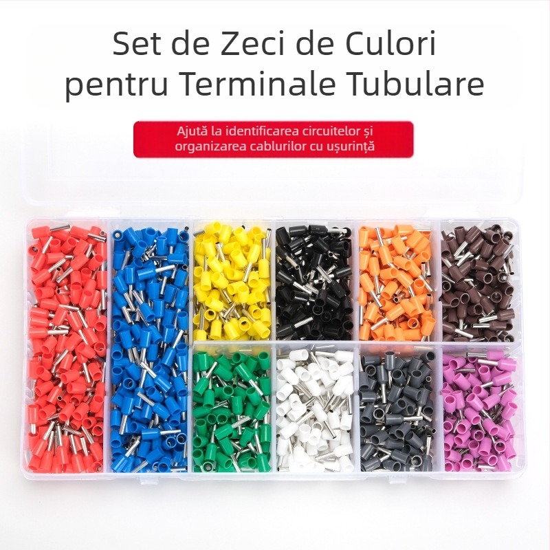 Kaiser VE1508 kit terminal pentru cabluri și conductoare, set combinat de 1200 bucăți