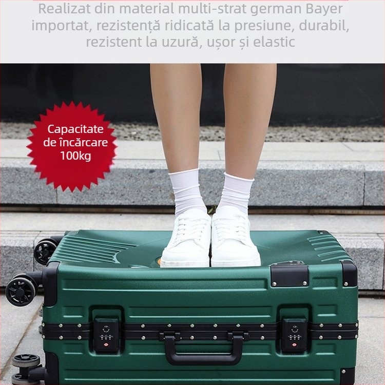 Cutie-organizator de voiaj cu carcasă din aliaj de aluminiu, închidere cu fermoar, căptușeală ABS+PC, destinat mamei și copilului