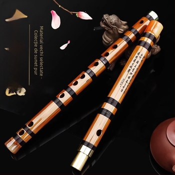 Flaut Dana 882 din bambus, cu două secțiuni, husă din flanelă