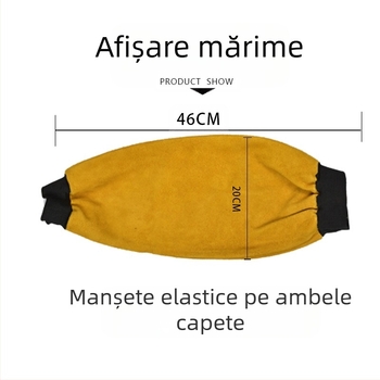 Mănușă/Manșetă de sudură din piele de vită, izolație termică, rezistență la arsură, abraziune și flacără; căptușită cu piele de vită; greutate 0,4 kg; destinat sudării electrice și topirii