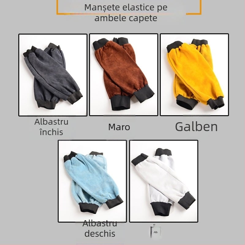 Mănușă/Manșetă de sudură din piele de vită, izolație termică, rezistență la arsură, abraziune și flacără; căptușită cu piele de vită; greutate 0,4 kg; destinat sudării electrice și topirii