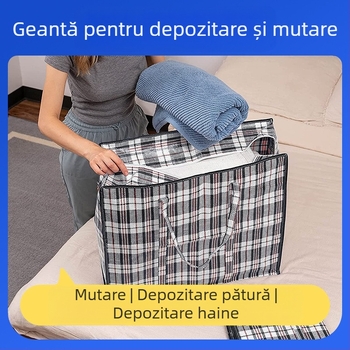 Geantă de mutare țesută manual din PP, formă cubică, capacitate de încărcare 500
