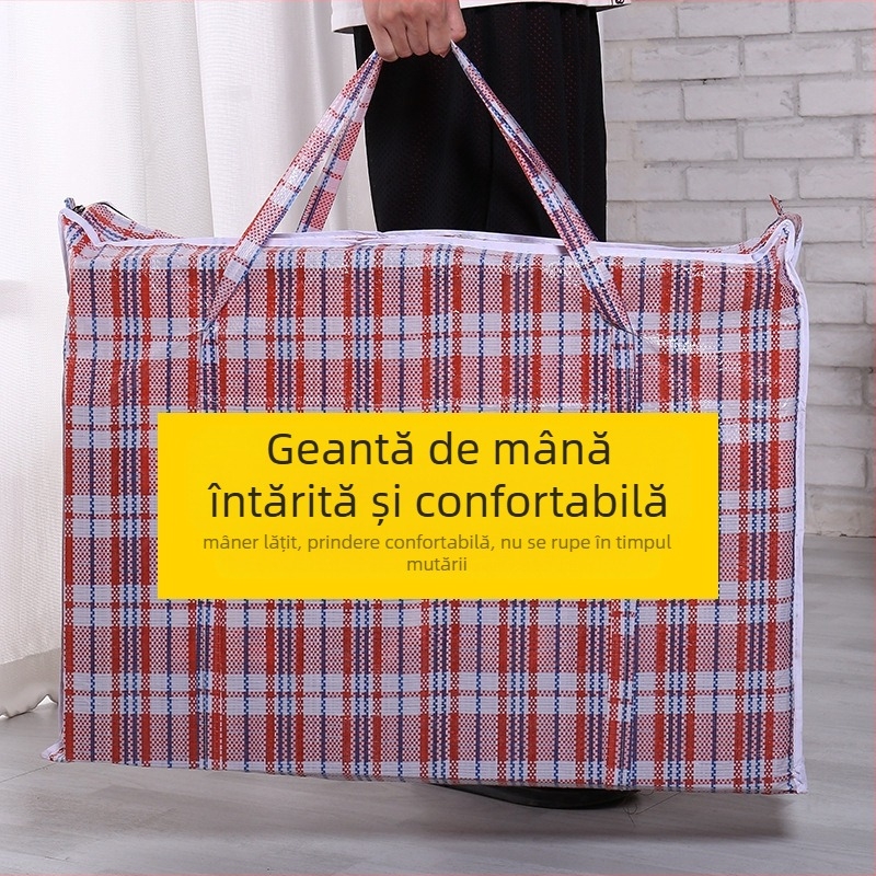 Geantă de mutare țesută manual din PP, formă cubică, capacitate de încărcare 500