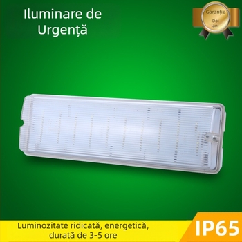 Indicator LED de iluminat de urgență cu funcții de economisire a energiei, siguranță incendiu și evacuare, model KXD5489, IP30, 180–240 V, pentru spații publice