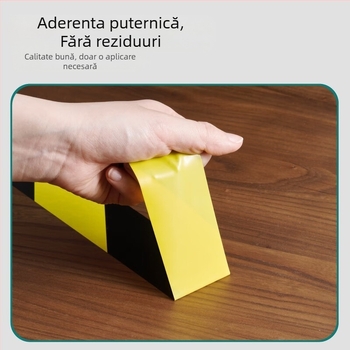 Bandă de avertizare PE pentru securitatea șantierului și marcarea podelei; adeziv pe bază de cauciuc; miez din carton; intervalul de temperatură -50°C până la 100°C; demontare ușoară, fără reziduuri de lipire