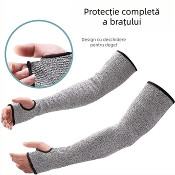 Manșon HPPE anticutare cu gaură pentru degetul mare, nivel 5 rezistență la abraziune