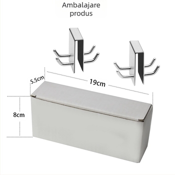 Cârlig din oțel inoxidabil 304 pentru uși din sticlă — cârlig de baie suspendat, stil minimalist modern, încărcare maximă 10 kg