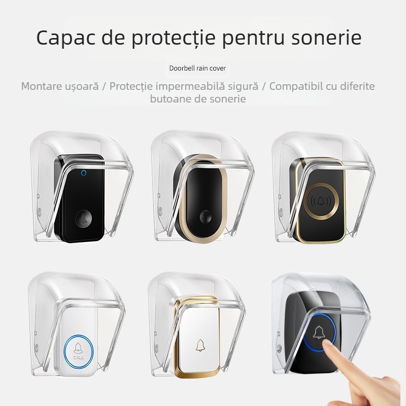 Sonerie fără fir cu capac de protecție împotriva ploilor, model E10 – cutie exterior impermeabilă