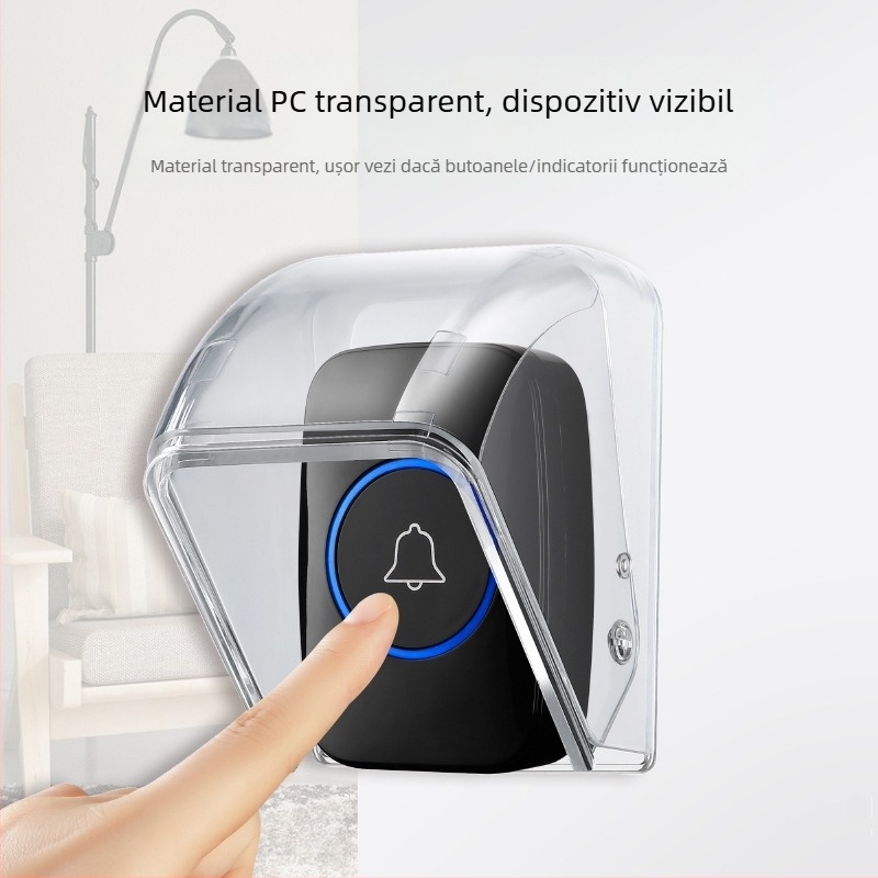 Sonerie fără fir cu capac de protecție împotriva ploilor, model E10 – cutie exterior impermeabilă