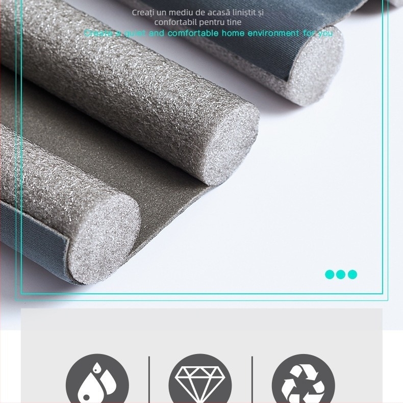 Bandă de etanșare pe bază de spumă pentru partea de jos a ușii – etanșare împotriva curenților și izolație fonică, pentru uși și ferestre, marcă 45454/Good Cloud