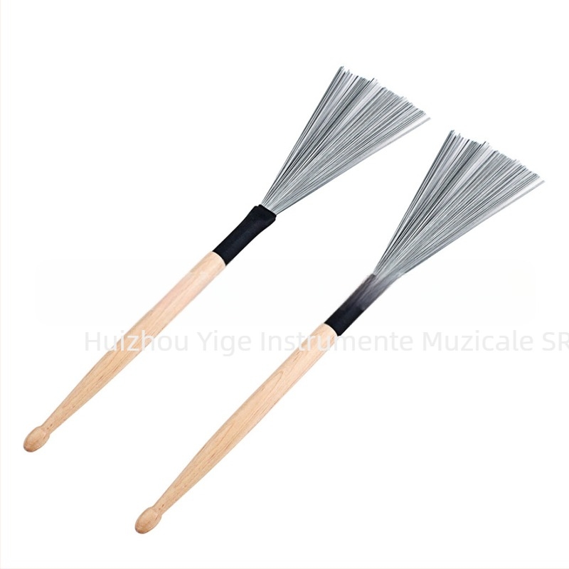 Perie de tobă cu capete duble și bețișor de tobă, model W113, lemn și lână, ambalaj PE, pentru instrumente muzicale