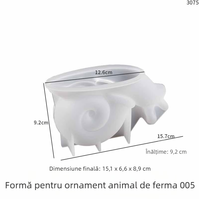 Moldă din silicon pentru melc 3D, decorațiuni din rășină epoxidică și ipsos, demoldare ușoară