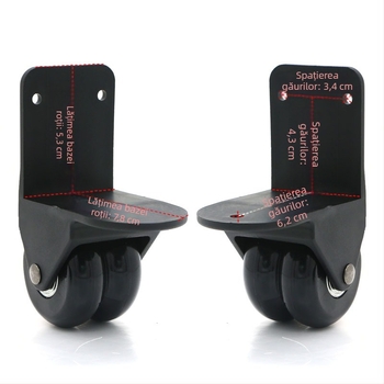 Shaper D026 role direcționale din plastic pentru accesorii de bagaje – nucleu PVC, roți cu unghi drept